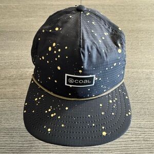 Coal The Pontoon 5 Panel Cap Black Splatter One Size Hat Lightweight NEW